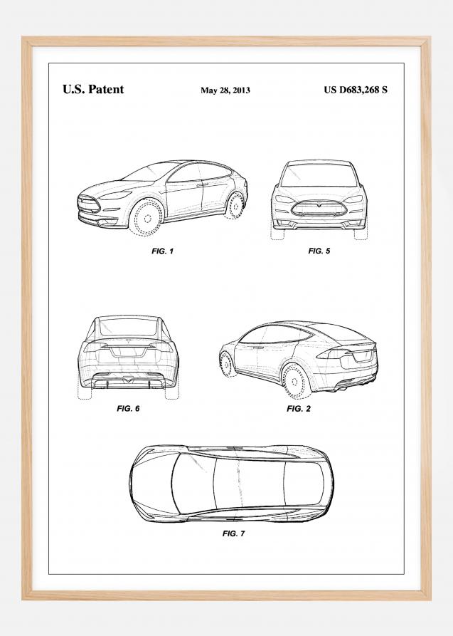 Bildverkstad Patent Print - Tesla - White Poster