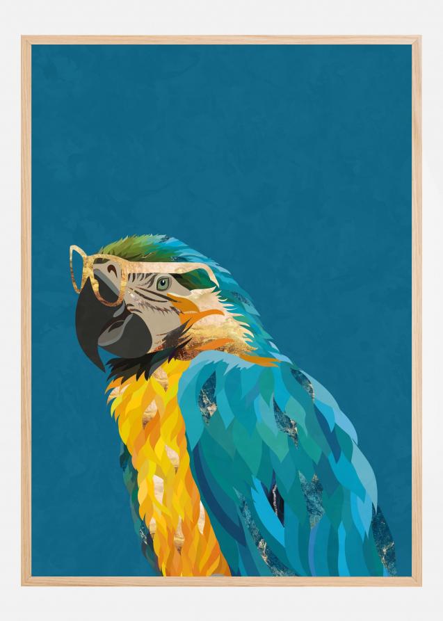 Bildverkstad Vibrant macaw wearing glasses Poster