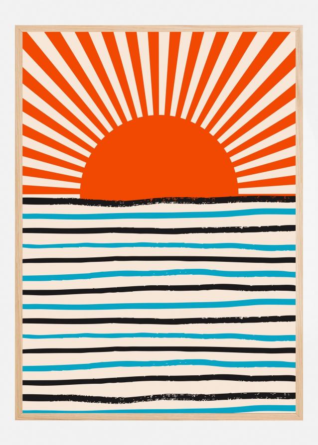 Bildverkstad Red Sun and Sea Poster