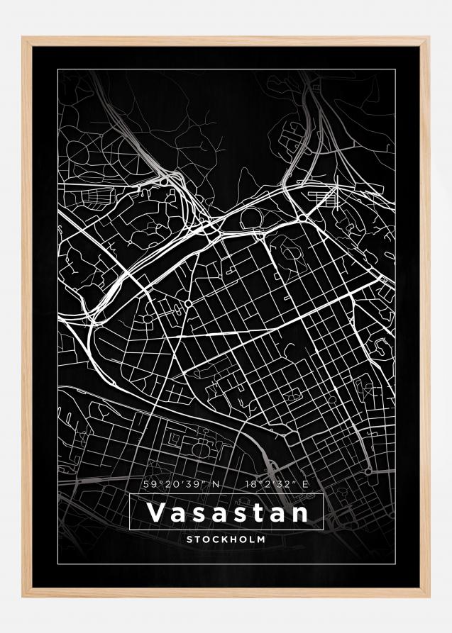 Bildverkstad Map - Vasastan - Black Poster