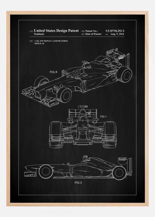 Bildverkstad Patent Print - Formula 1 Racing Car - Black Poster