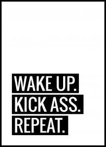 Lagervaror egen produktion Wake Up Kick Ass Repeat II - Poster