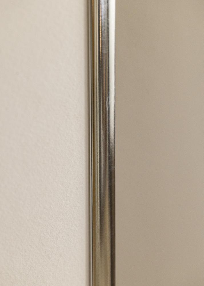 Ram med passepartou Kader Aluminium Glanzend Zilver 70x100 cm - Passe-partout Wit 62x85 cm