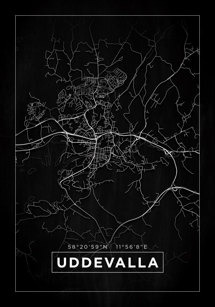 Bildverkstad Map - Uddevalla - Black Poster
