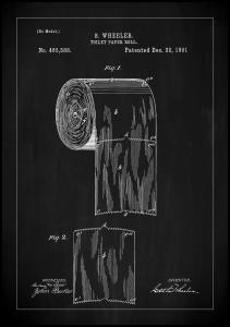 Lagervaror egen produktion Patent Print - Toilet Paper Roll - Black Poster