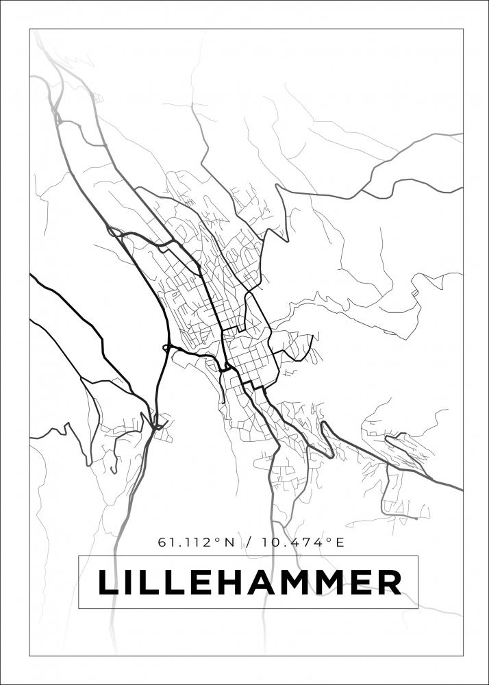 Bildverkstad Map - Lillehammer - White Poster