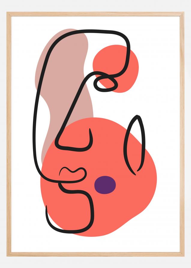 Bildverkstad Abstract Face - Red III Poster