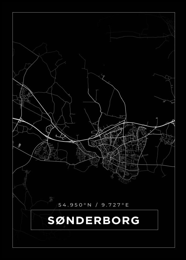 Bildverkstad Map - Sønderborg - Black Poster