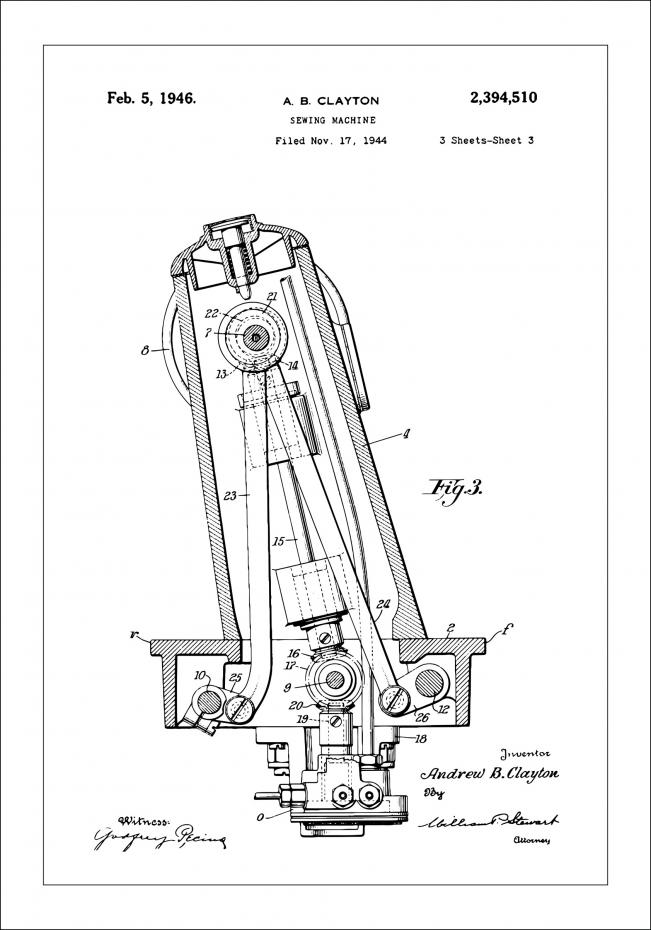 Bildverkstad Patenttekening - Naaimachine III