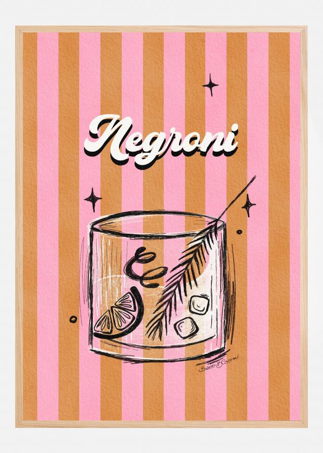 Bildverkstad Negroni Drink on Stripes Poster