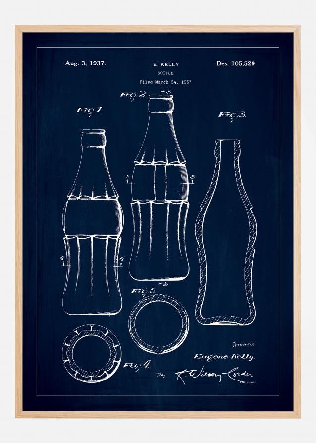 Bildverkstad Patenttekening - Coca Colafles - Blauw Poster