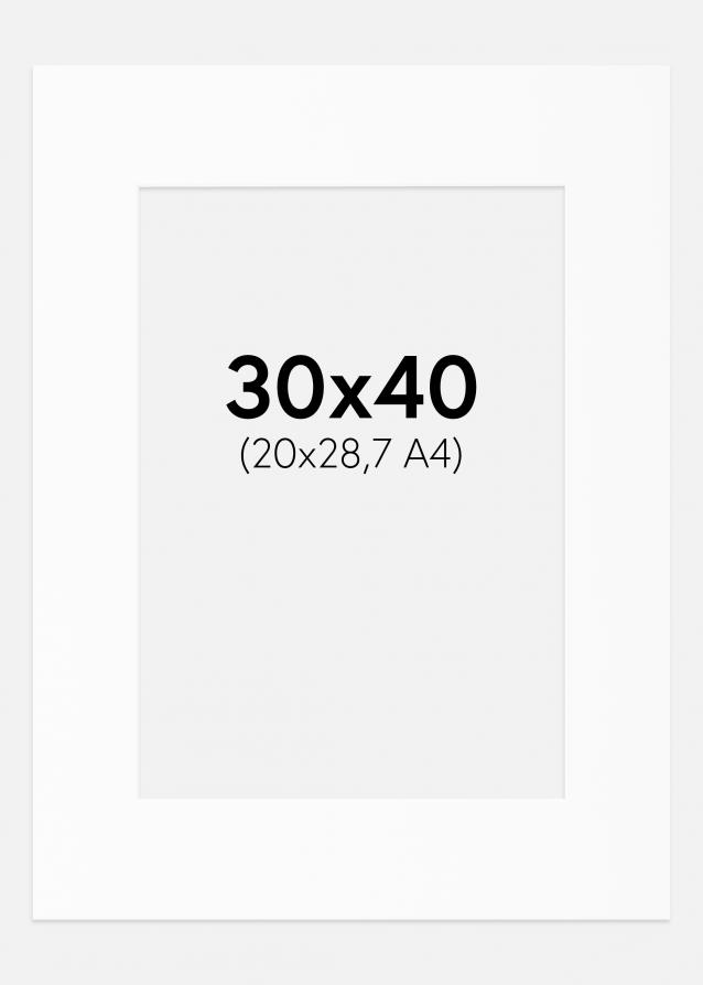 Artlink Passe-partout Wit Standaard (Witte kern) 30x40 cm (20x28,7 - A4)