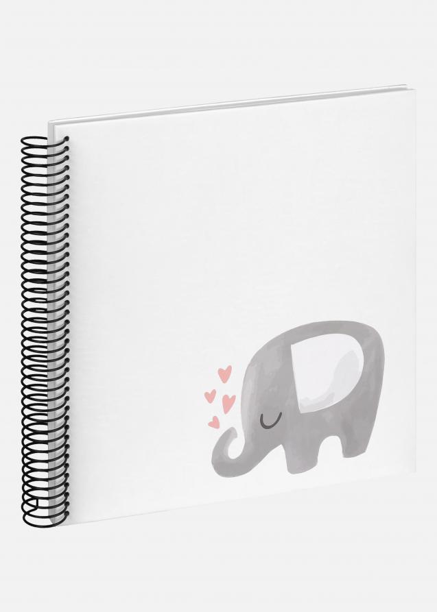 Walther Baby Elephant Hearting Spiraalalbum Wit - 24x24 cm (40 Witte zijden / 40 bladen)