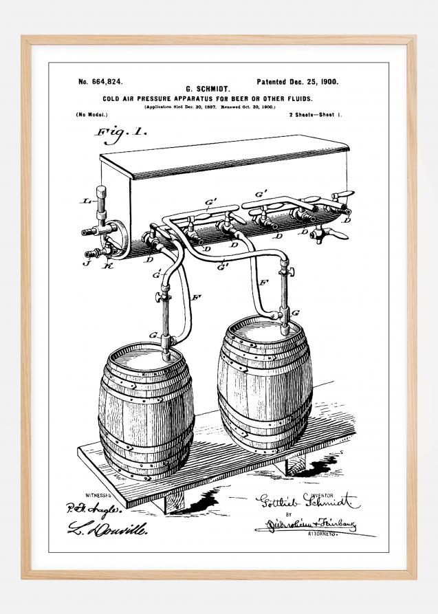 Bildverkstad Patent Print - Beer Kegs - White Poster