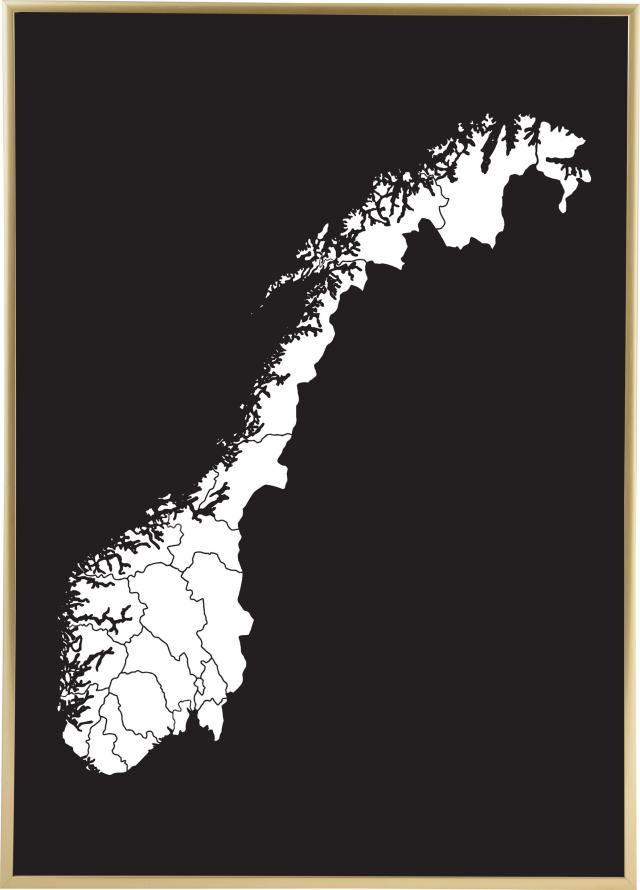 Bildverkstad Map - Norge - White Poster