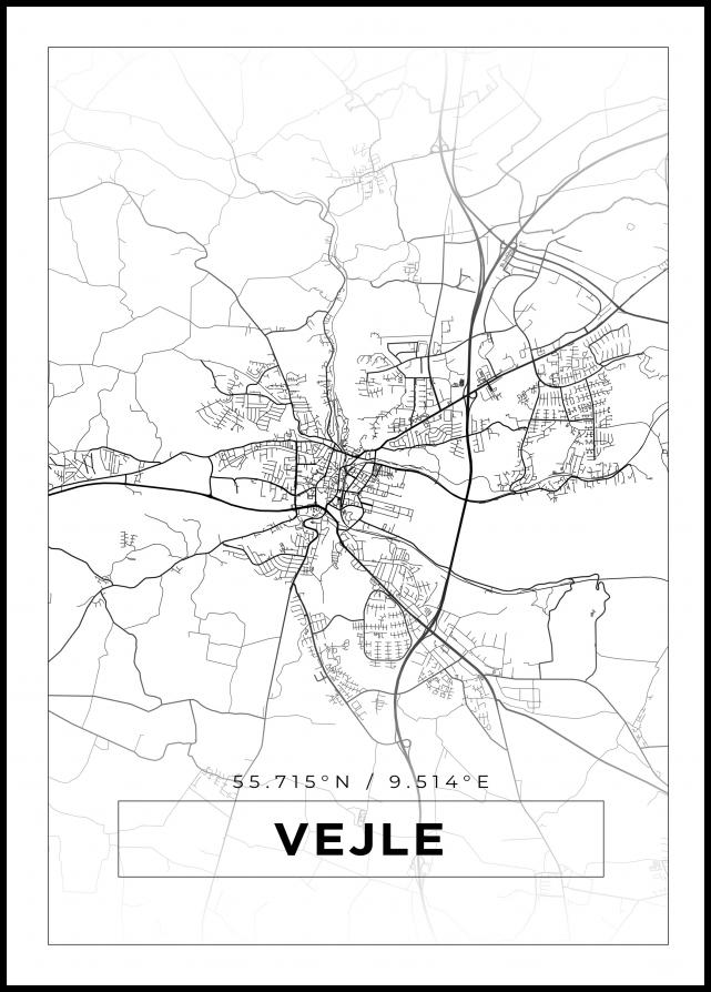 Bildverkstad Map - Vejle - White Poster