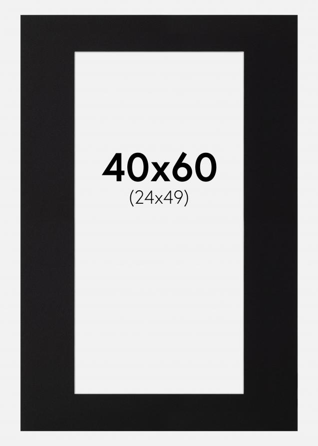 Artlink Passe-partout Zwart Standaard (Witte Kern) 40x60 (24x49)