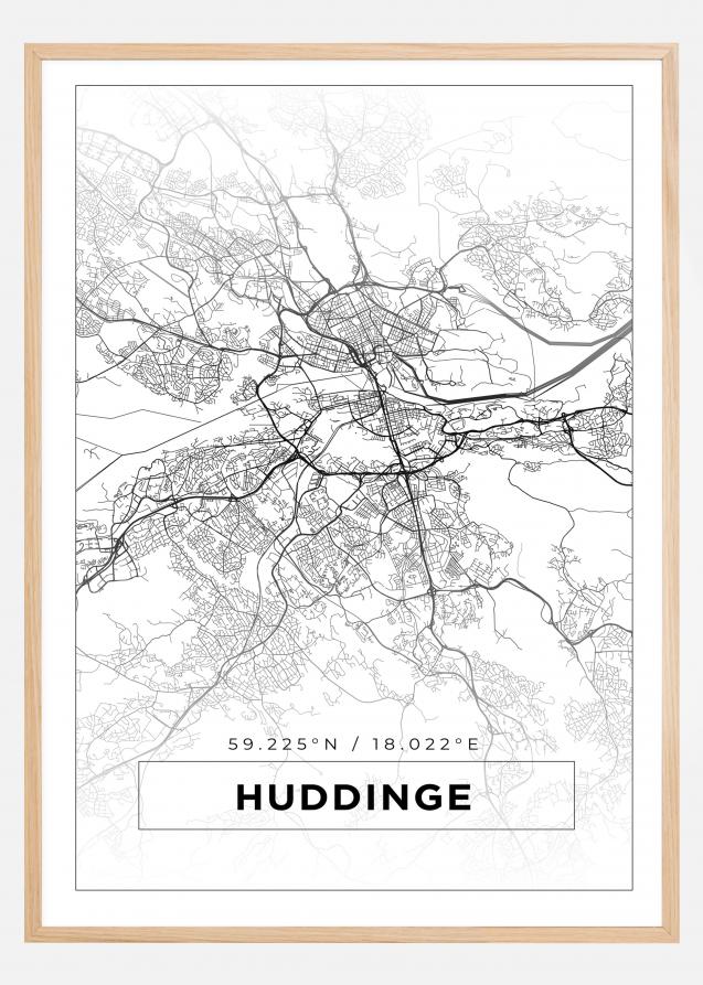 Bildverkstad Map - Huddinge - White Poster