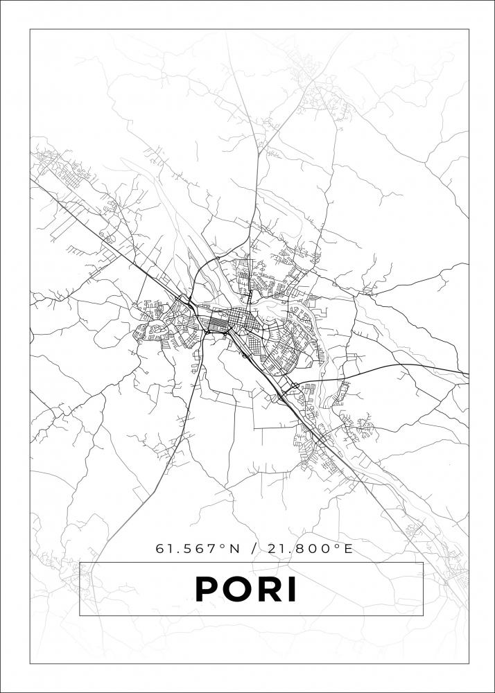 Bildverkstad Map - Pori - White Poster
