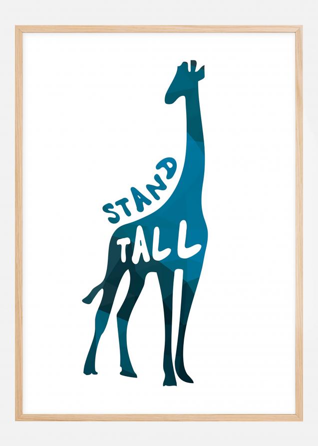 Bildverkstad Giraffe stand tall - Blue Poster