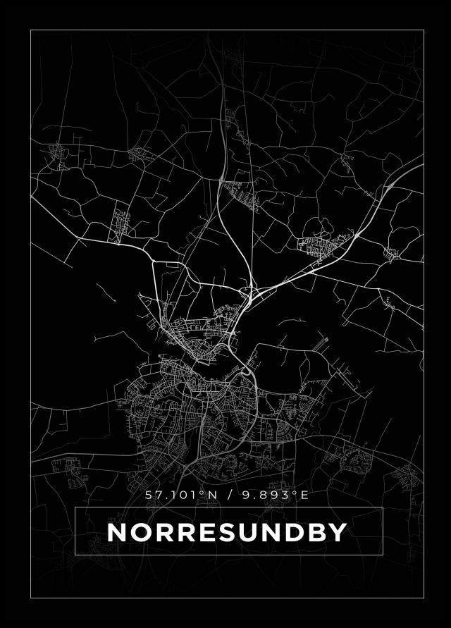 Bildverkstad Map - Norresundby - Black Poster