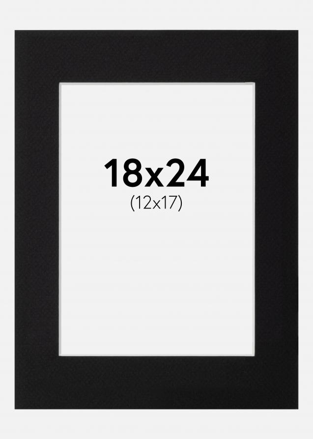 Artlink Passe-partout Zwart Standaard (Witte kern) 18x24 cm (12x17)