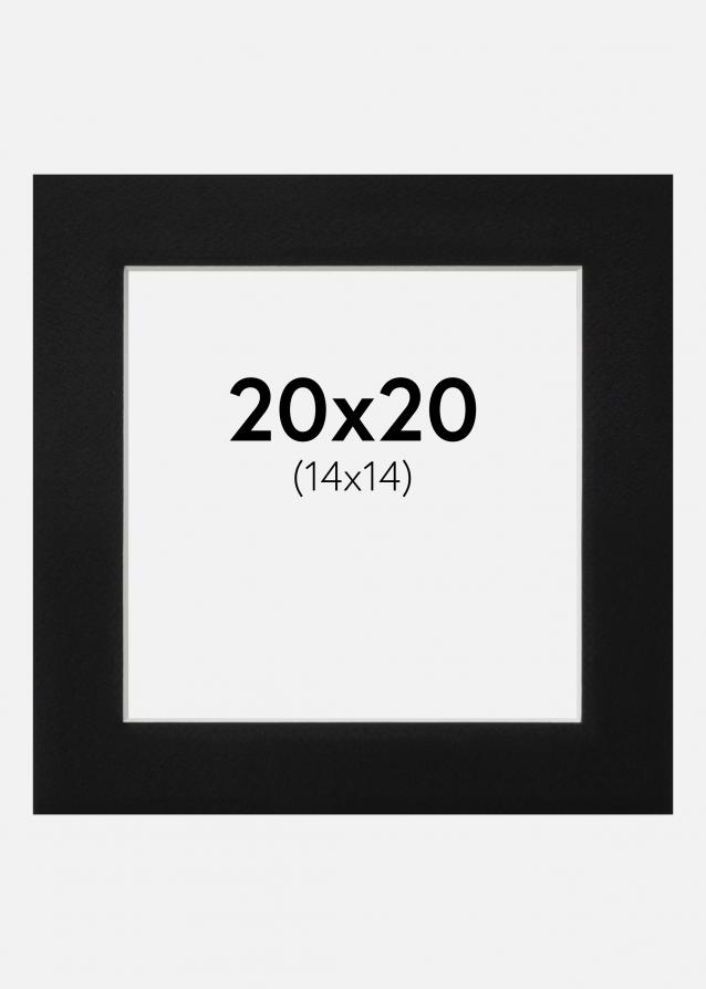 Artlink Passe-partout Zwart Standaard (Witte kern) 20x20 cm (14x14)