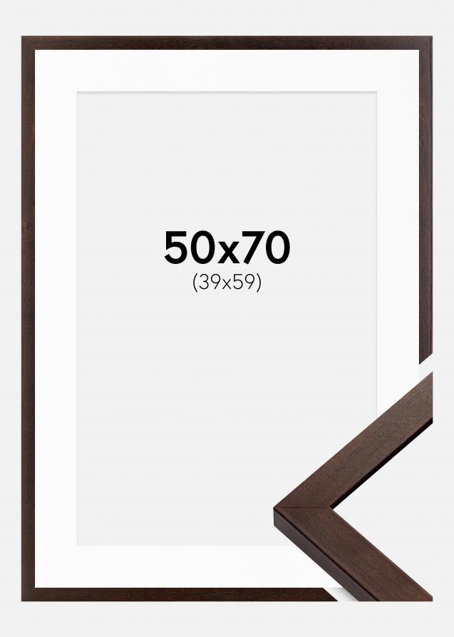 Ram med passepartou Kader Selection Walnoot 50x70 cm - Passe-partout Wit 40x60 cm