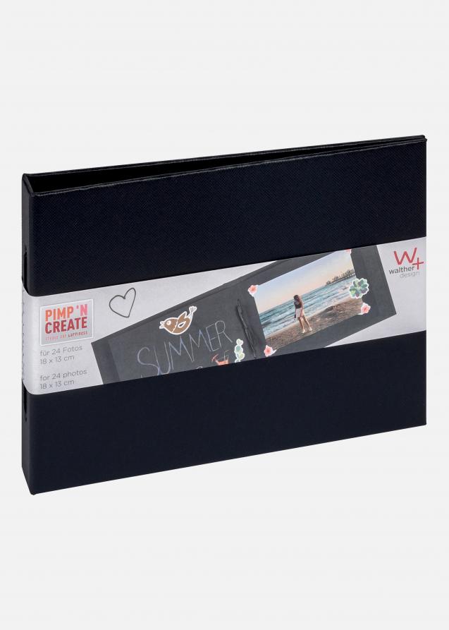 Walther Pac Mini Album Zwart - 15,5x11 cm (12 Zwarte zijden / 6 bladen)