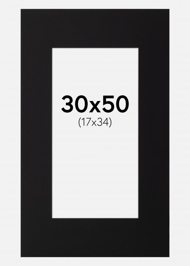 Artlink Passe-partout Zwart Standaard (Witte Kern) 30x50 cm (17x34)
