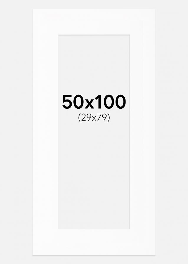 Artlink Passe-partout Wit Standaard (Witte kern) 50x100 cm (29x79)