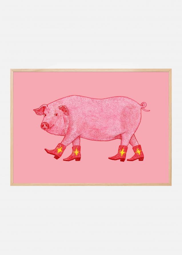 Bildverkstad Marjorie the Cowgirl Pig Poster