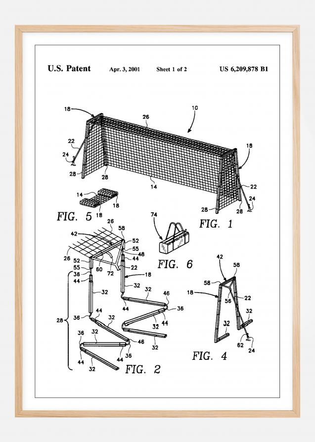 Bildverkstad Patent Print - Soccer Goal - White Poster
