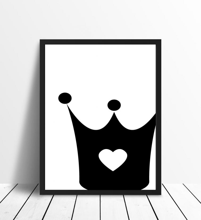 Malimi Posters Prinsessenkroon - Zwart
