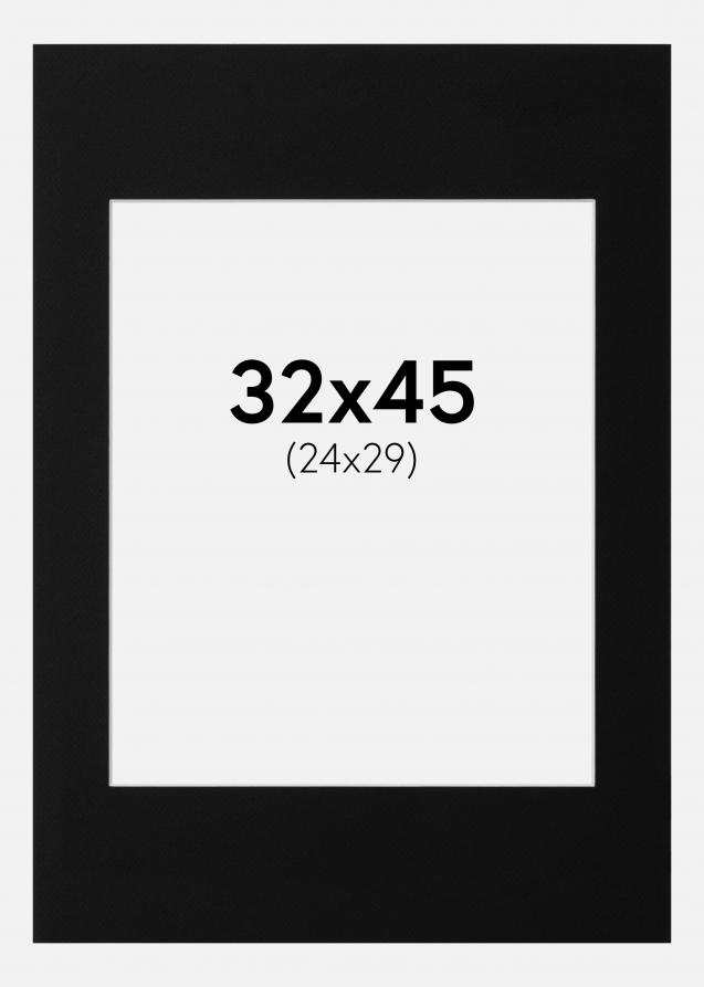 Artlink Passe-partout Zwart Standaard (Witte Kern) 32x45 cm (24x29)