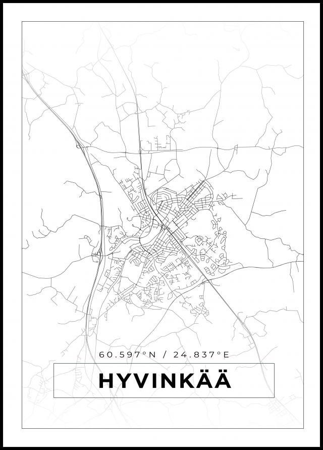 Bildverkstad Map - Hyvinkää - White Poster