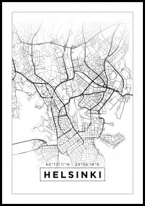Bildverkstad Map - Helsinki - White Poster