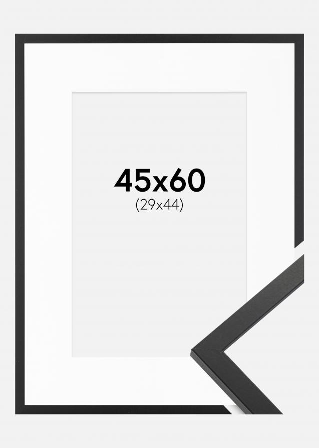 Ram med passepartou Kader Trendy Zwart 45x60 cm - Passe-partout Wit 30x45 cm