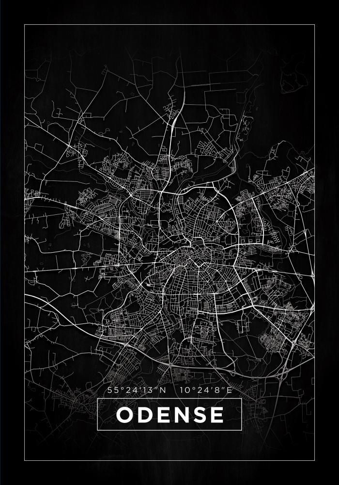 Bildverkstad Map - Odense - Black Poster