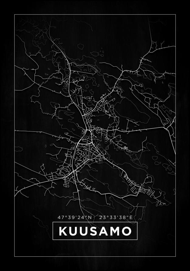 Bildverkstad Map - Kuusamo - Black Poster