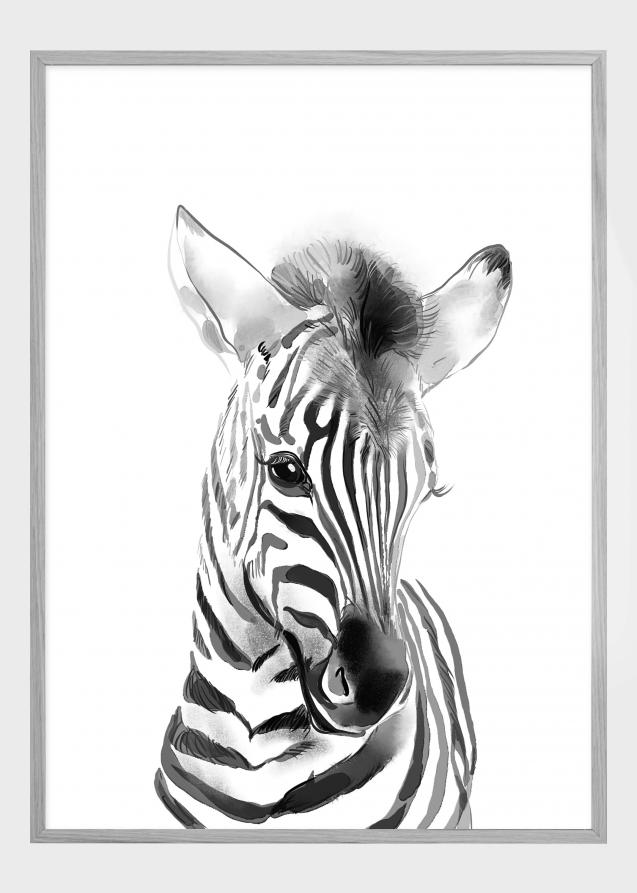 Bildverkstad Zebra Watercolor Poster
