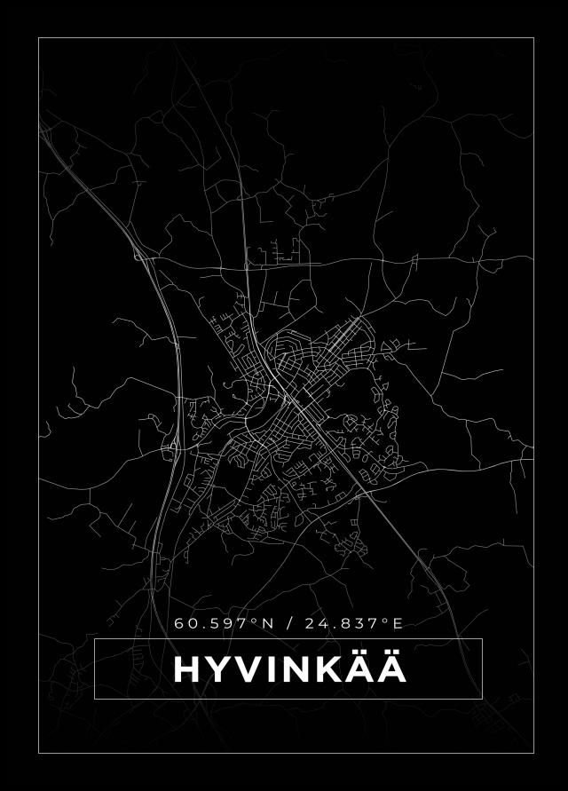 Bildverkstad Map - Hyvinkää - Black Poster