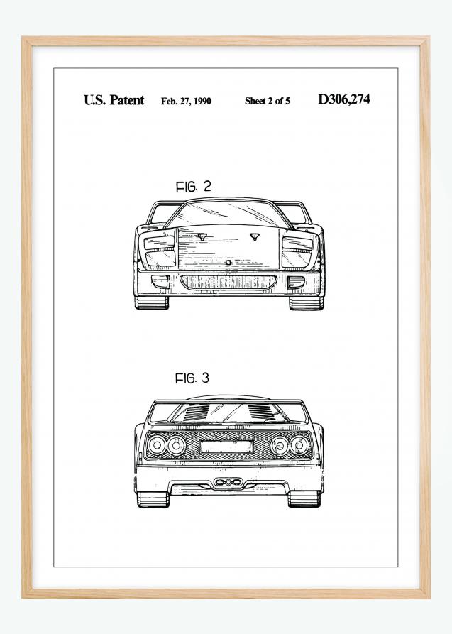 Bildverkstad Patenttekening - Ferrari F40 III Poster