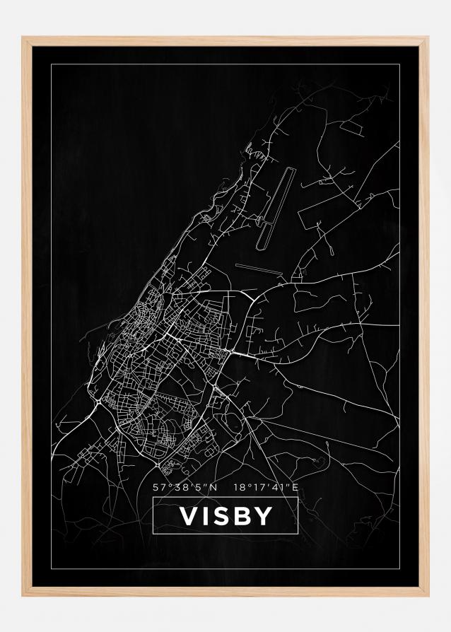 Bildverkstad Map - Visby - Black Poster