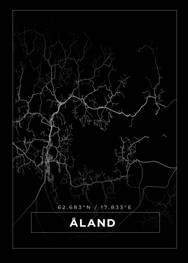 Bildverkstad Map - Åland - Black Poster