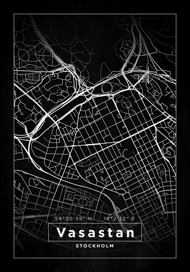 Bildverkstad Map - Vasastan - Black Poster