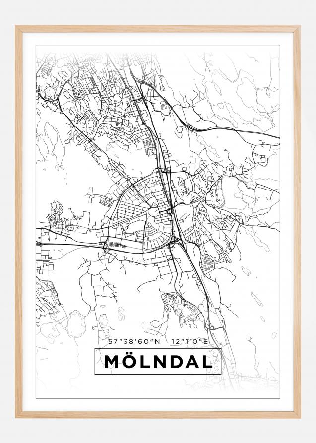 Bildverkstad Map - Mölndal - White Poster