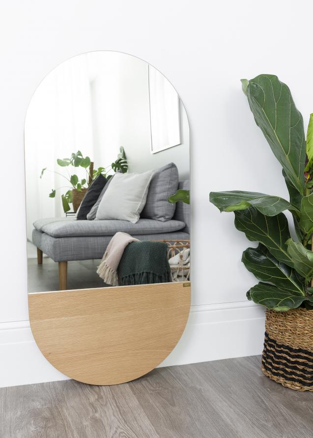 Hübsch Spiegel Oval Eikenhout 50x100 cm