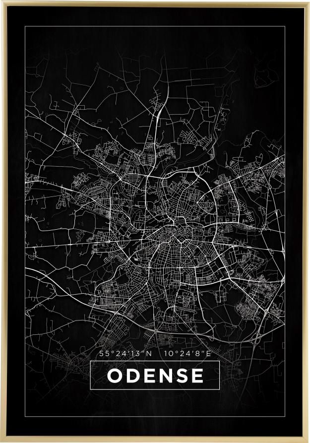 Bildverkstad Map - Odense - Black Poster