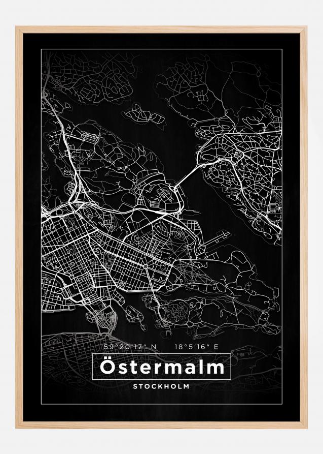 Bildverkstad Map - Östermalm - Black Poster